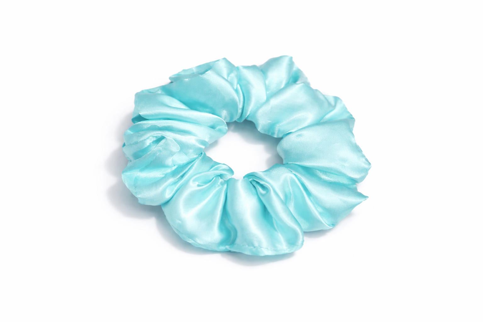 Aqua Silk Scrunchie