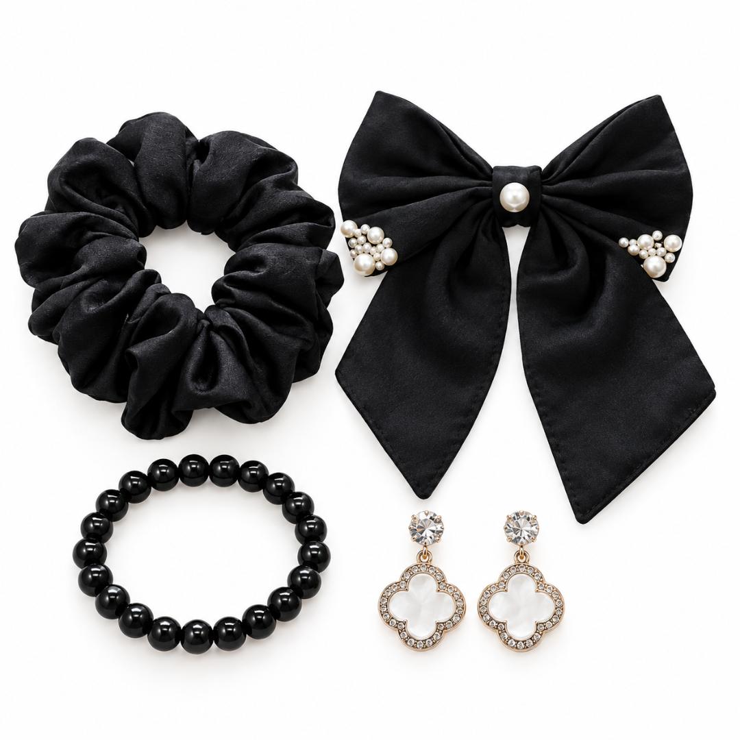 Black Pearl Elegance Accessories Set 🖤