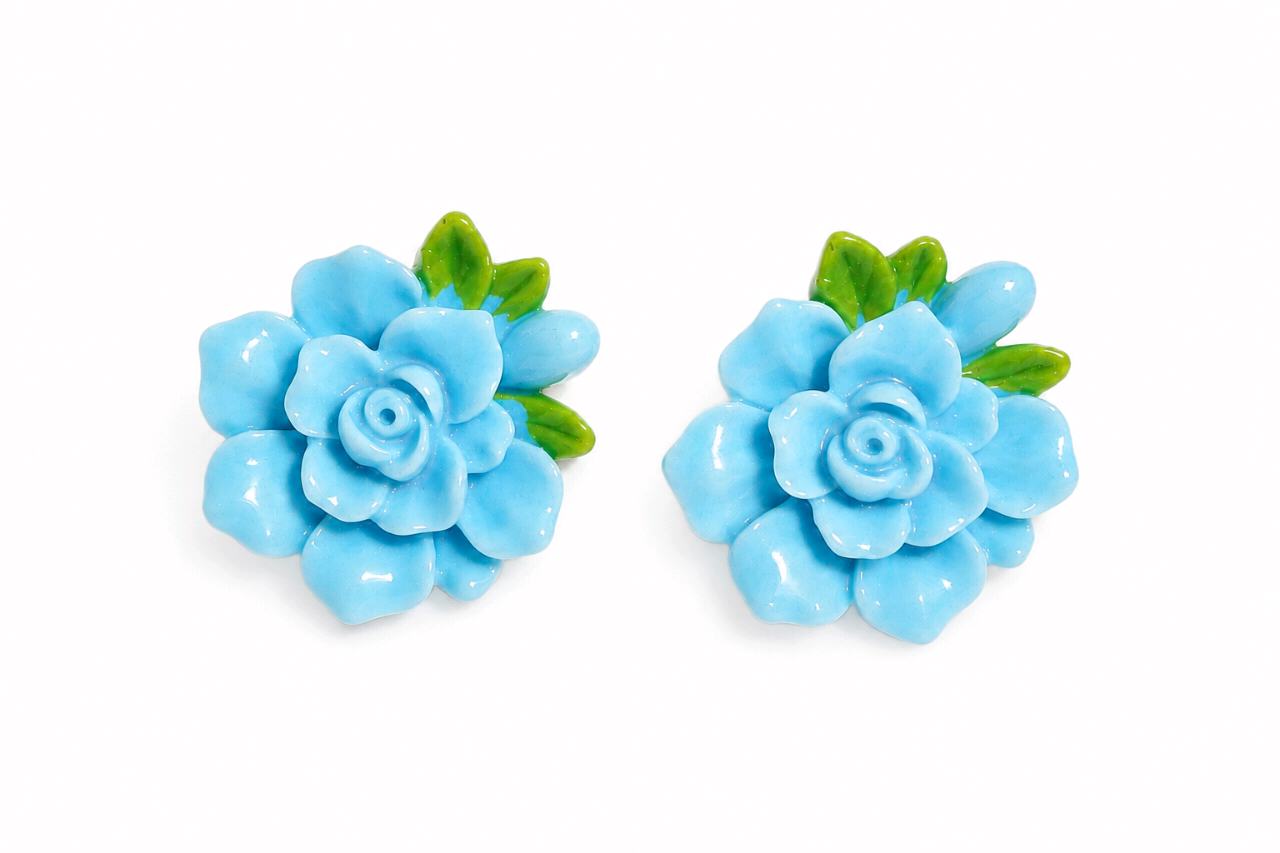 Blue Blossom Floral Earrings