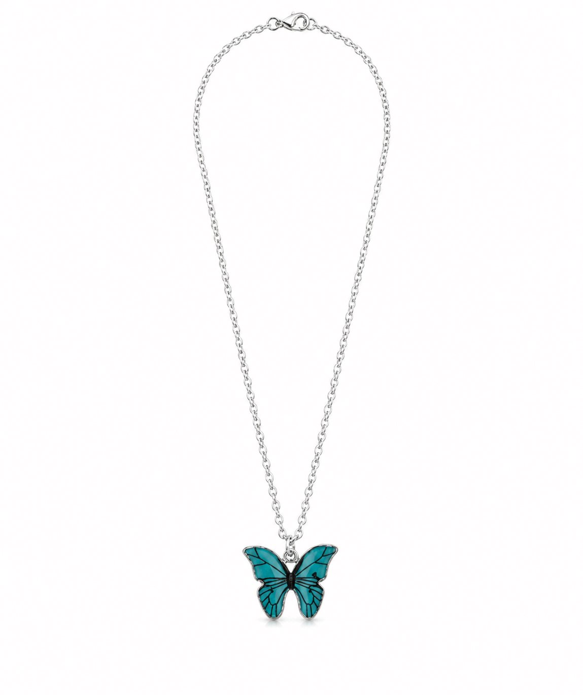 Blue Butterfly Pendant Necklace