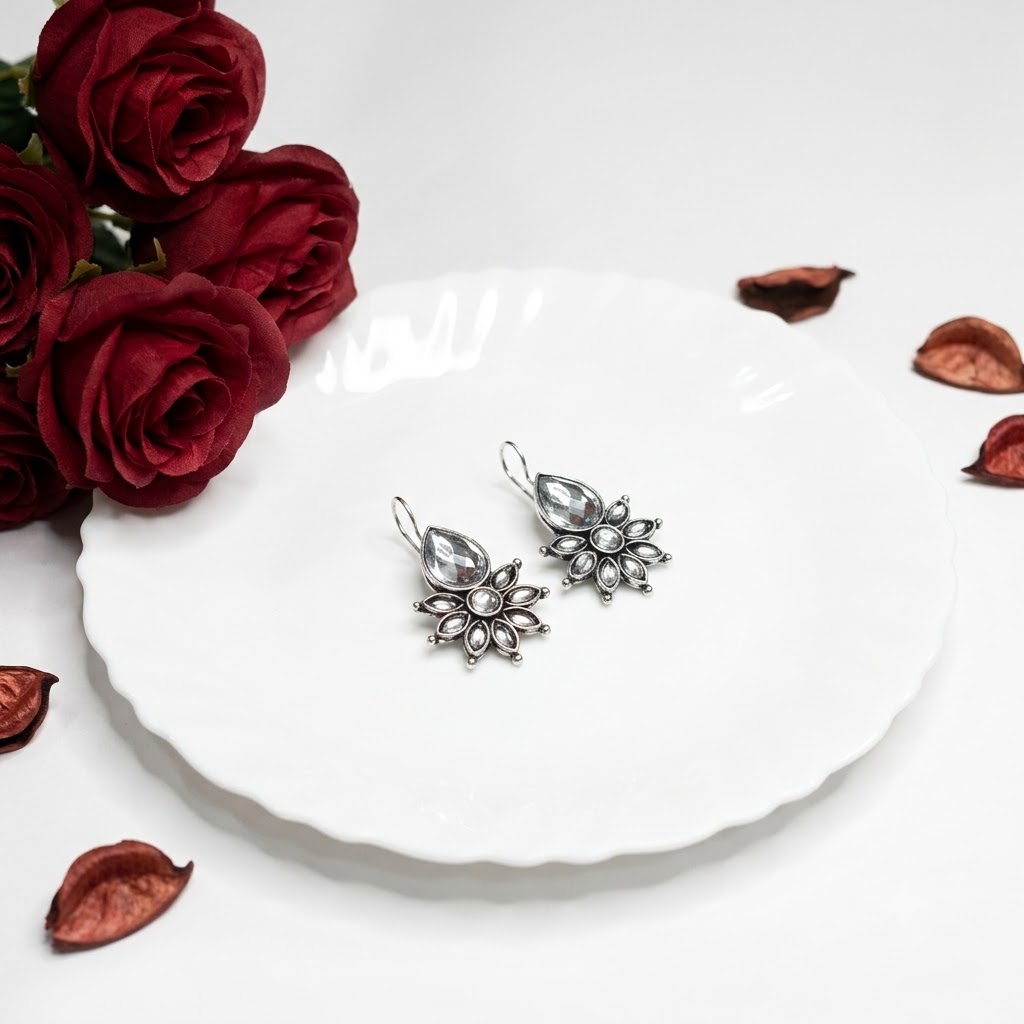 Bohemian Crystal Sunburst Earrings