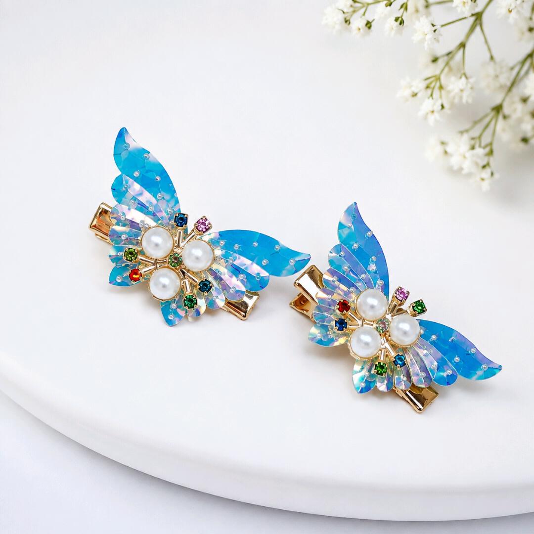 Butterfly Pearl Hair Clip