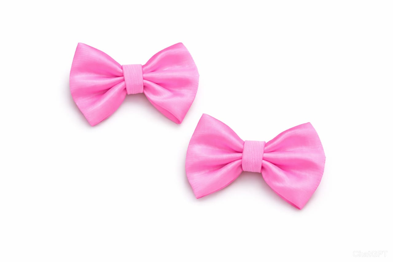 Candy Pink Satin Hair Bow (Set of 2)
