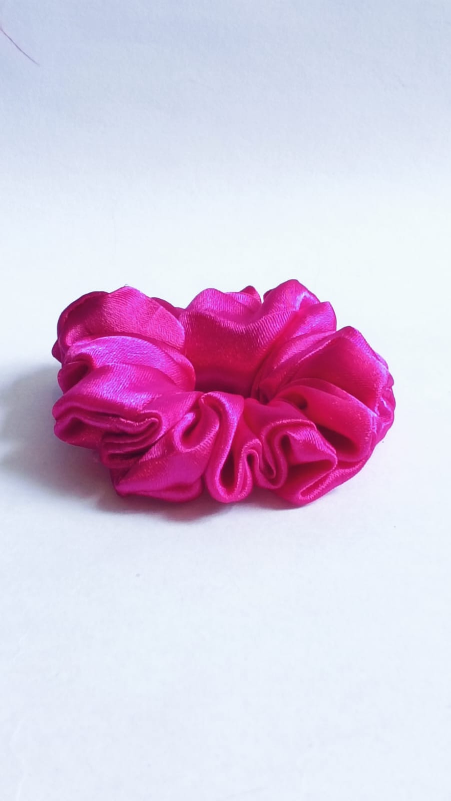 Candy Pink Satin Scrunchie