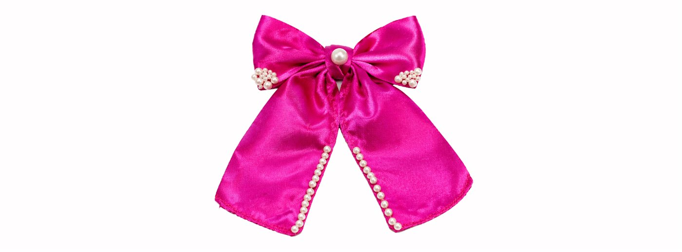 Candy Pink Satin Tail Bow