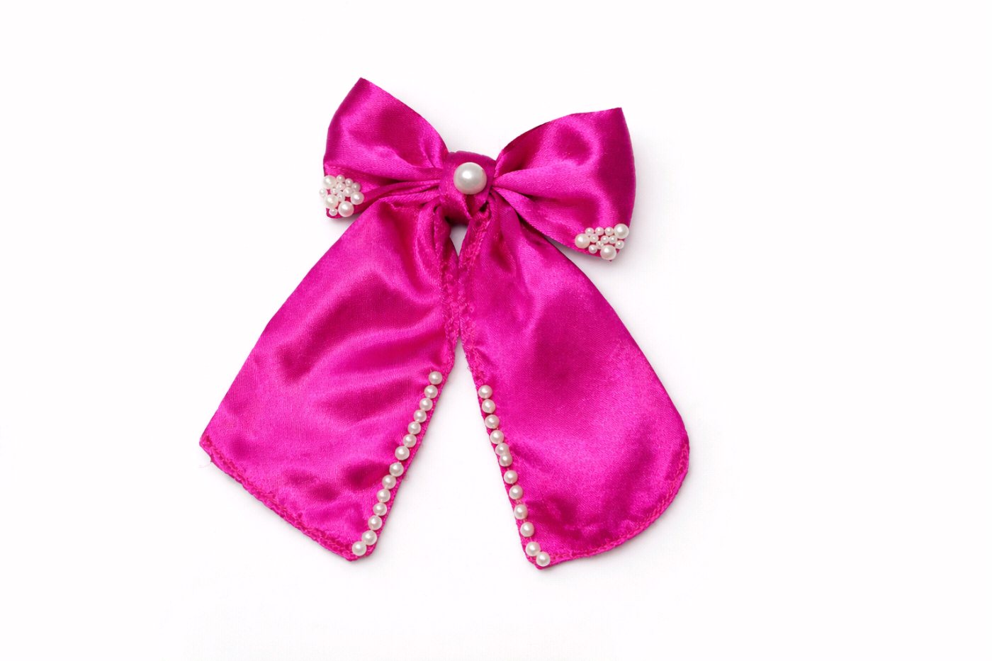 Candy Pink Satin Tail Bow