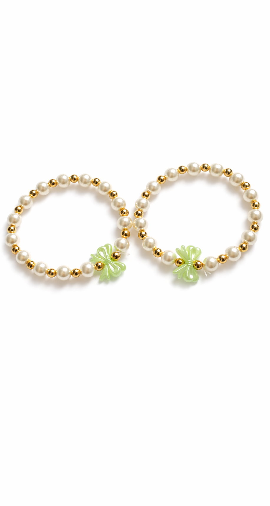 Emerald Bow Pearl Bracelet
