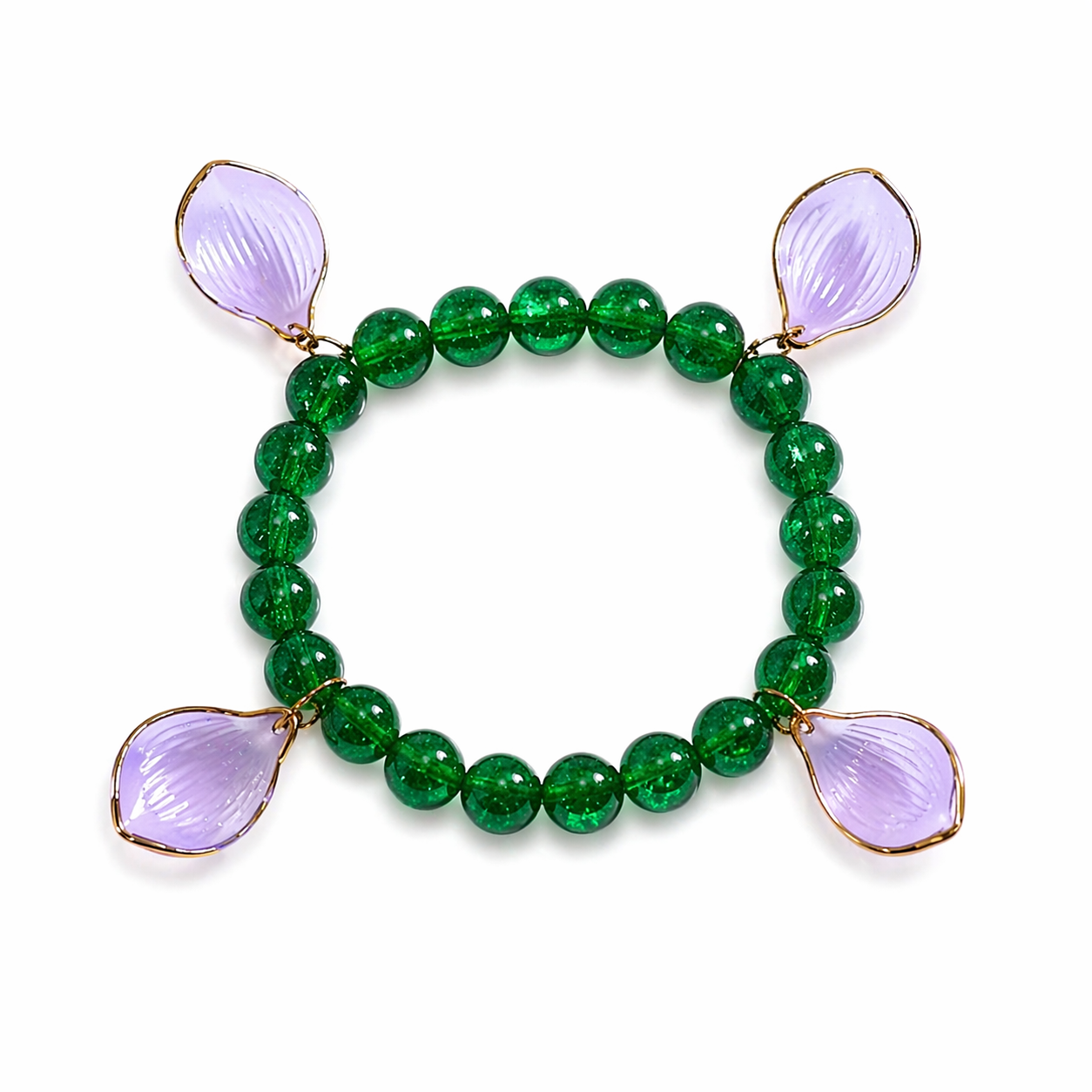 Emerald Lavender Charm Bracelet