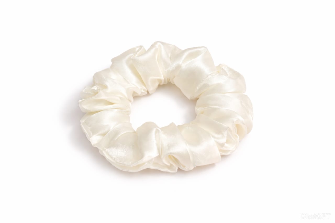 Ivory Silk Scrunchie
