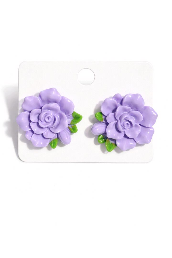Lavender Rose Garden Stud Earrings