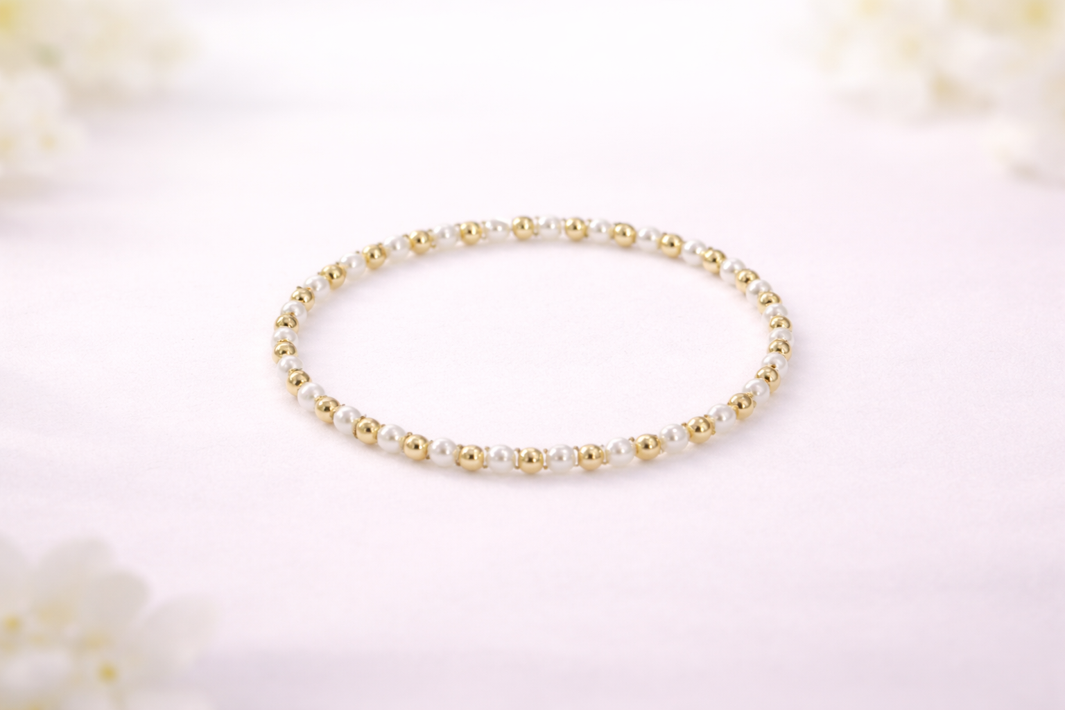 Minimal Gold Pearl Bracelet ✨”