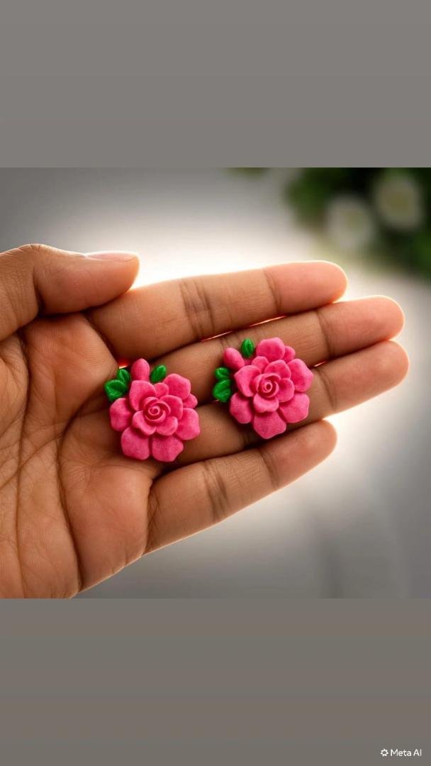 Pink Bloom Floral Stud Earrings