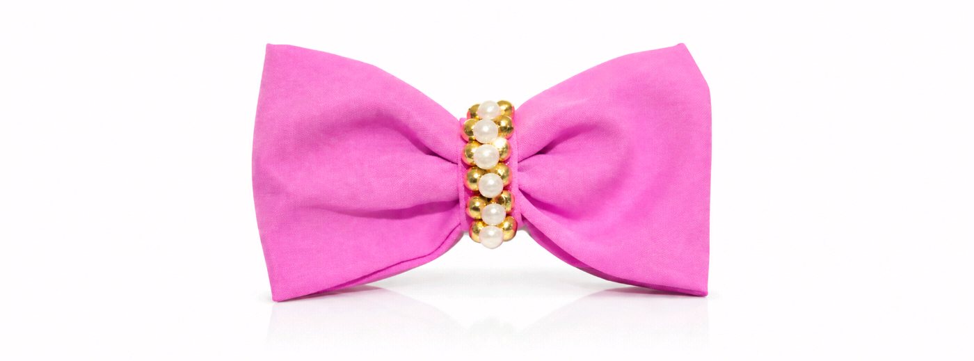 Pink Pearl Glam Bow Clip