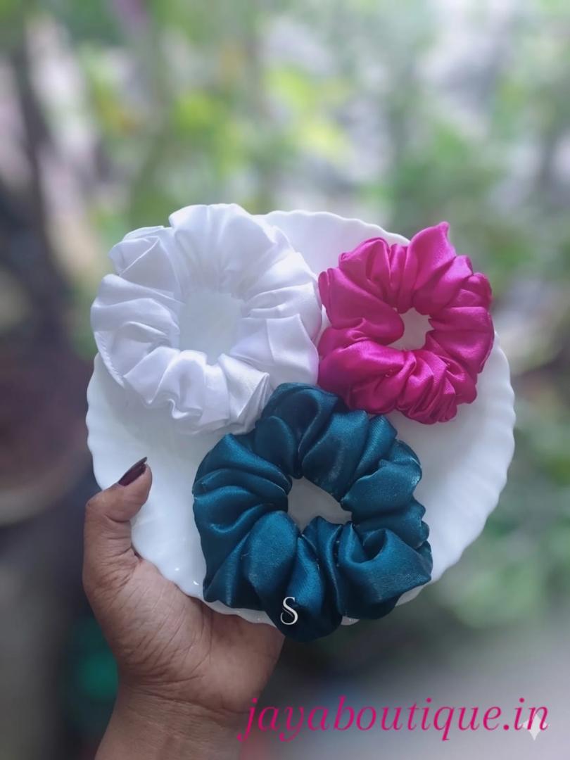 Premium Satin Scrunchie Set of 3