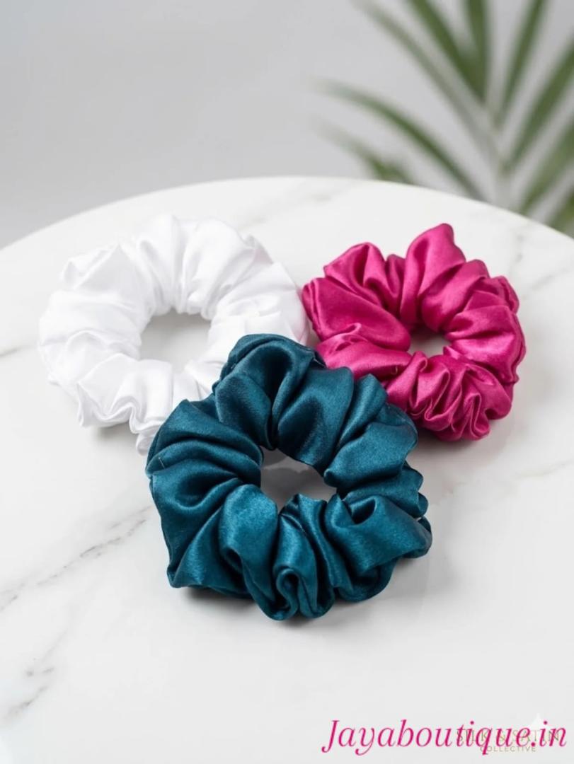 Premium Satin Scrunchie Set of 3