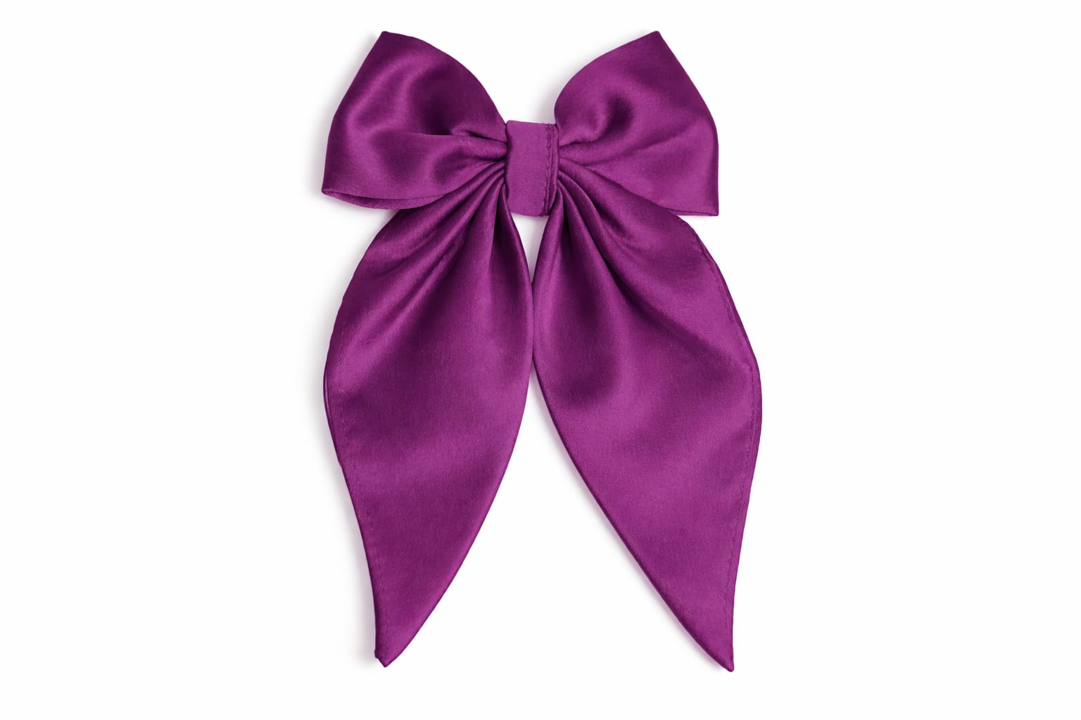 Royal Plum Satin Long Tail Hair Bow