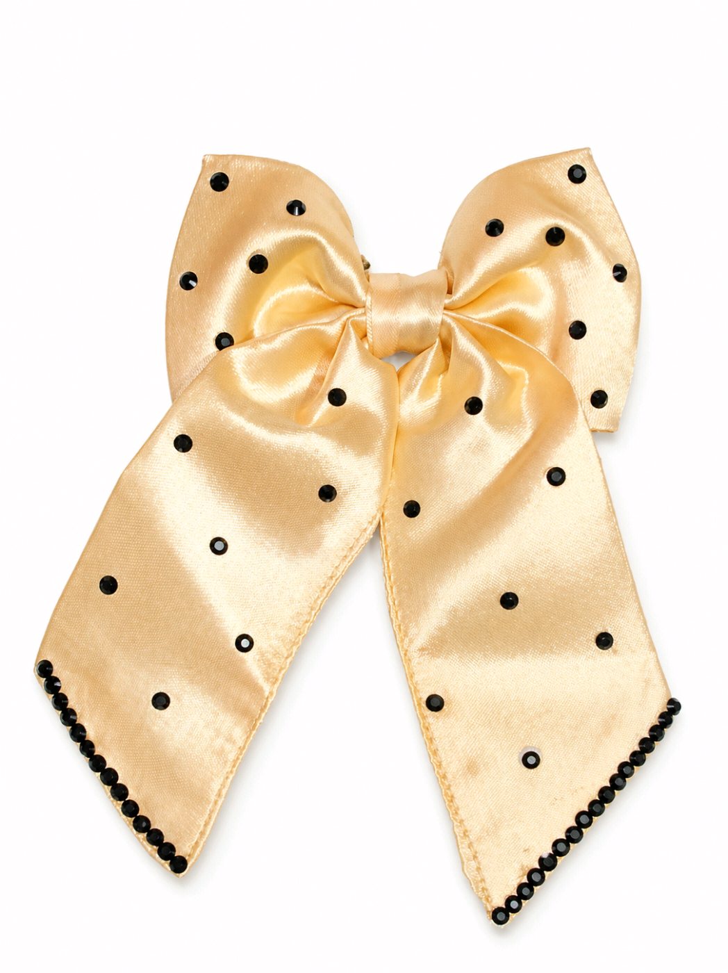 Satin Rhinestone Hair Bow Clip