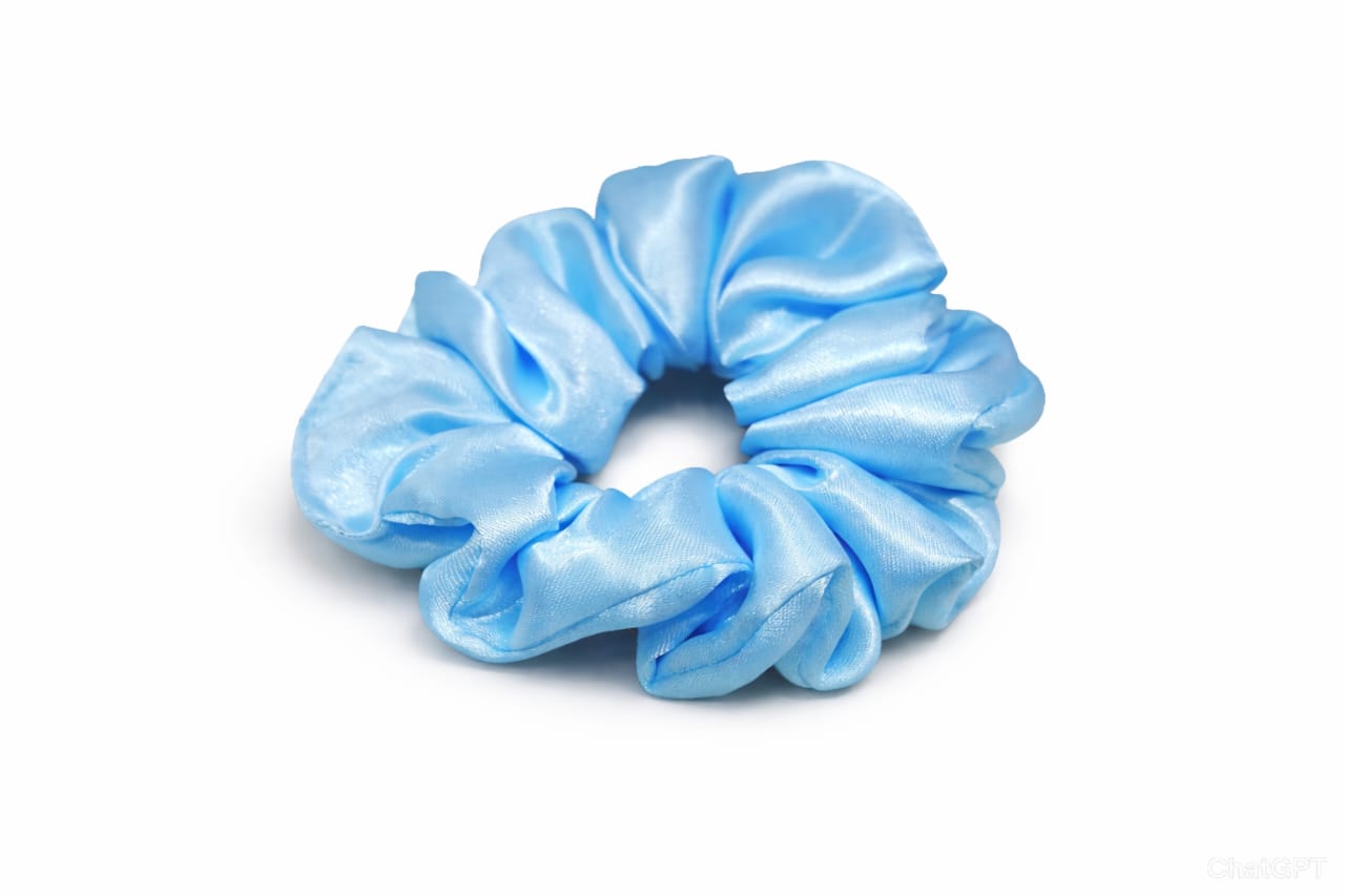Sky Blue Ripple Textured Scrunchie