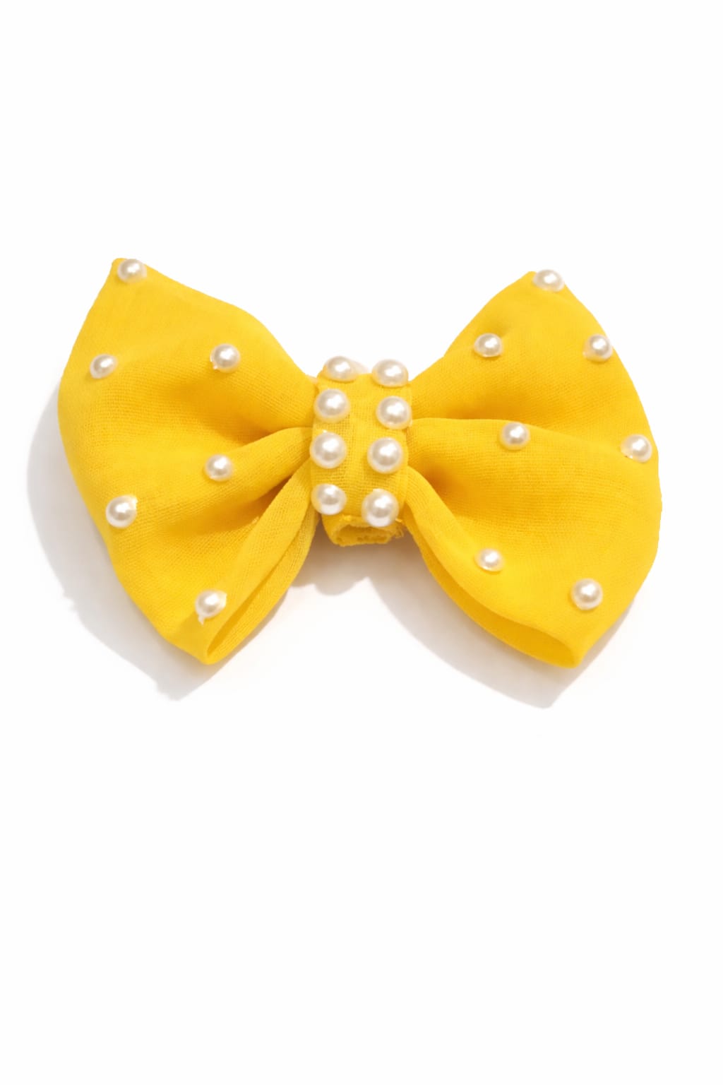 Sunny Yellow Polka Dot Bow Hair Clip